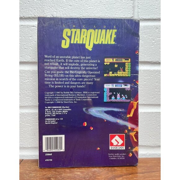 STARQUAKE Arcade Game 1987 NEW SEALED Commodore 64/128 Share Data - Picture 2 of 10
